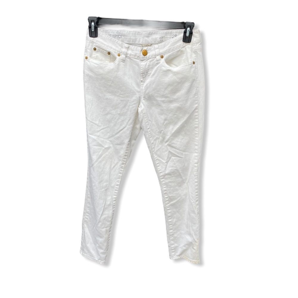 J. Crew Ankle Toothpick Jeans White